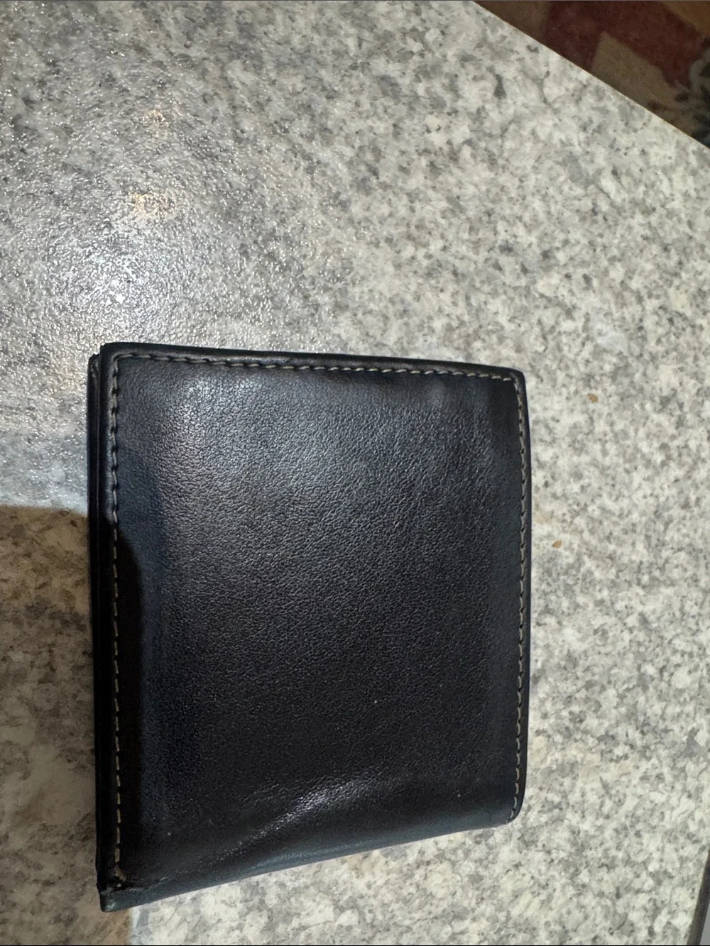 Nike Black Leather Money Clip Wallet with Silver Swoosh